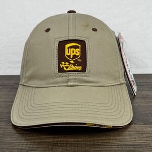 UPS Racing Hat Cap Strap Back Mens One Size NASCAR 88 Dale Jarrett Tan Brown‎